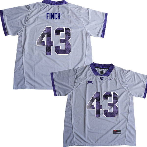 Men #43 Maxwell Finch TCU Horned Frogs College Football Jerseys Sale-White - Click Image to Close